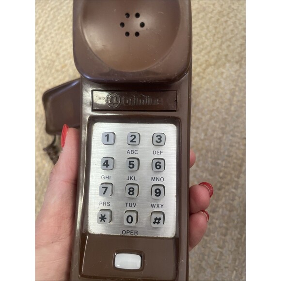 Vintage Western Electric Trimline Touch Tone  Telephone Brown Landline Phone - Picture 3 of 11